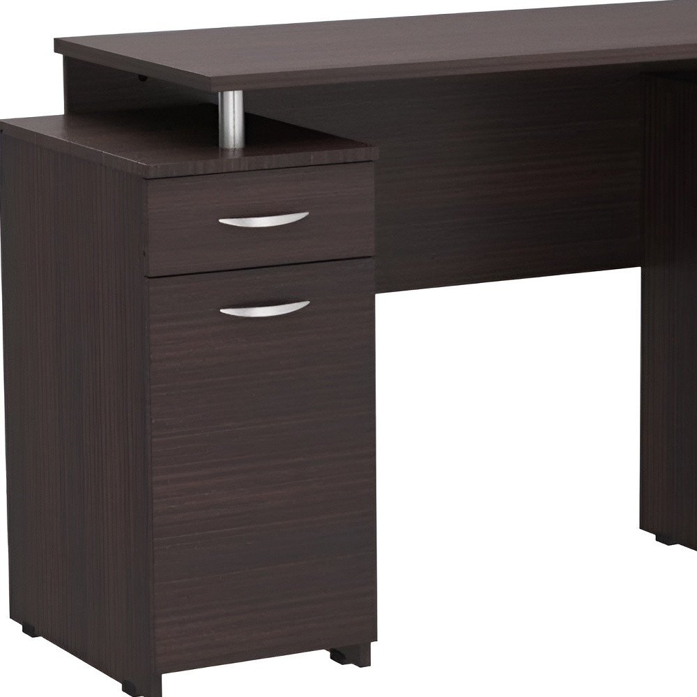 Escritorio para computadora color espresso de 43" con cuatro cajones