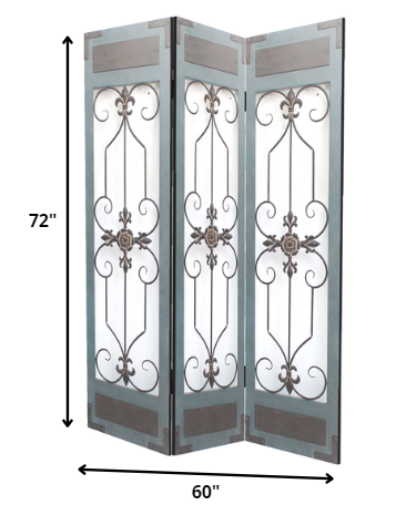 60 X 72 Blue Wood Metal Screen