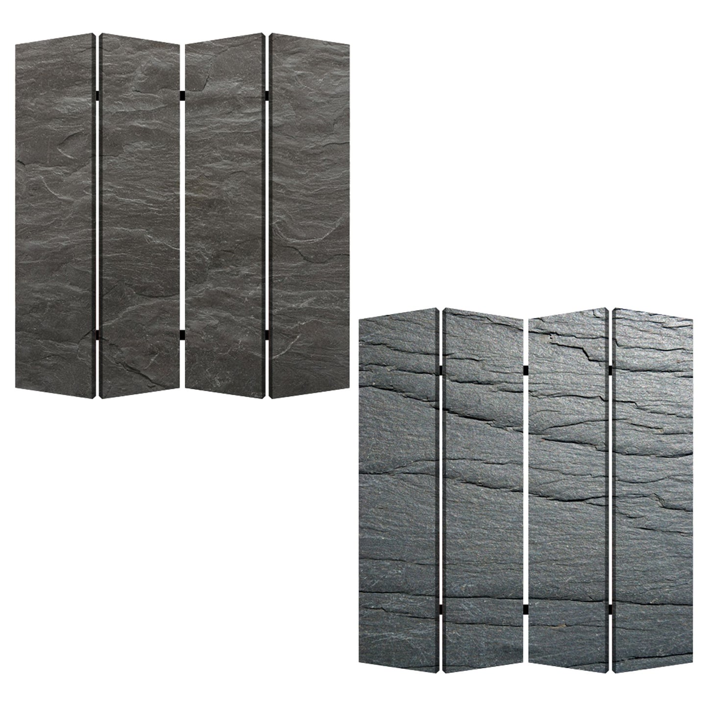 84" X 84" Multi Color Wood Canvas Black Slate Screen