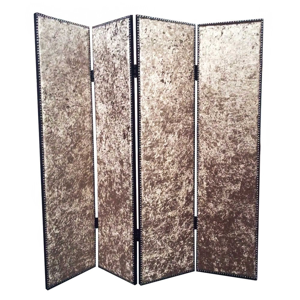 84 X 84 Tan Wood & Fabric Screen