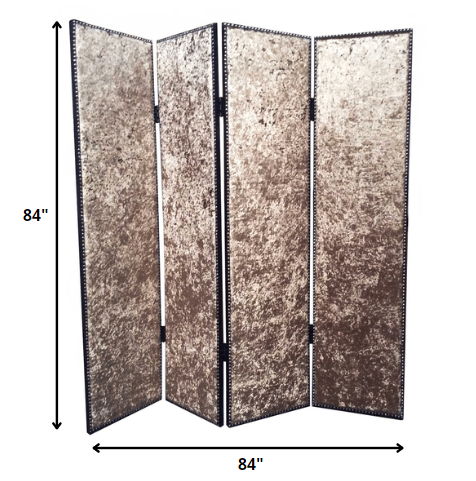 84 X 84 Tan Wood & Fabric Screen