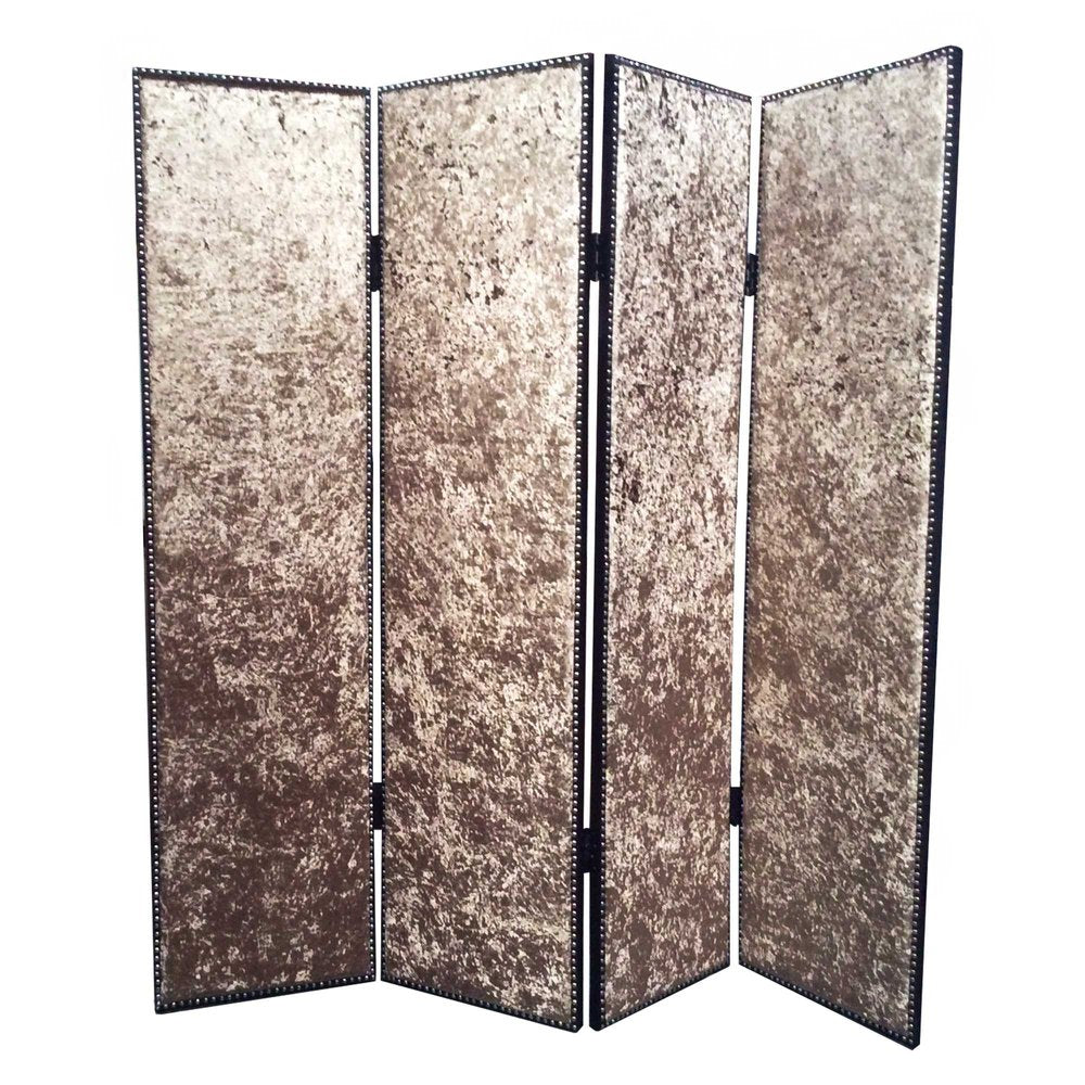 84 X 84 Tan Wood & Fabric Screen