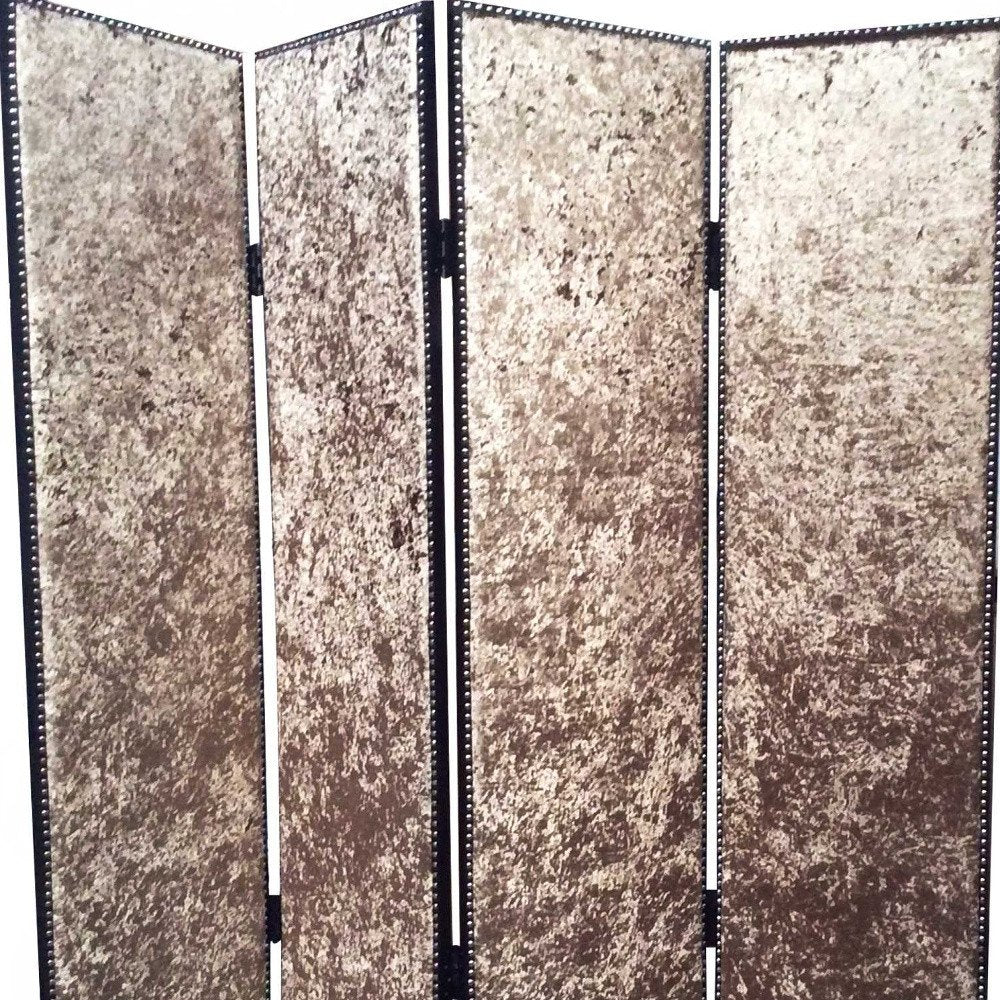 84 X 84 Tan Wood & Fabric Screen