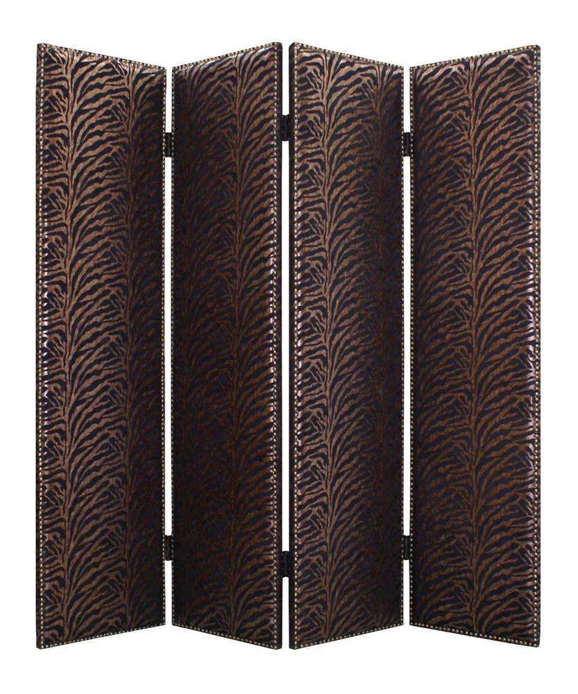 84 X 84 Bronze Wood & Fabric Screen