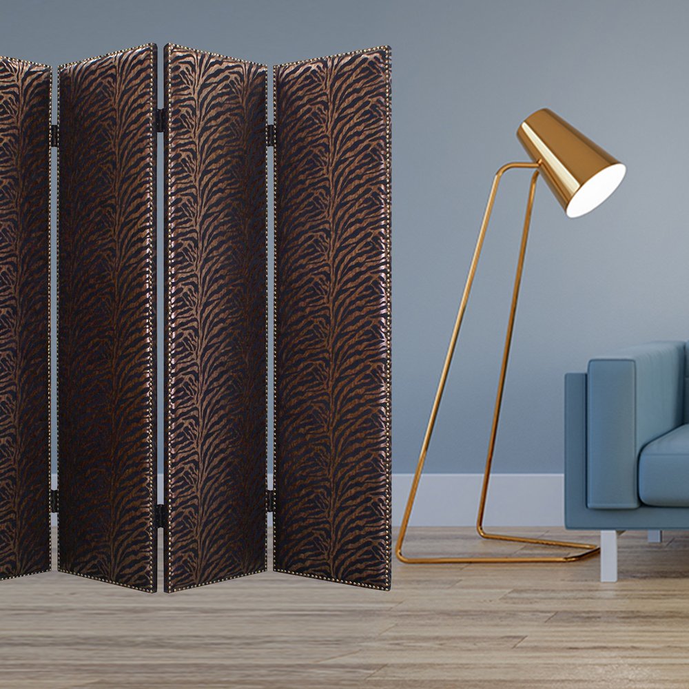 84 X 84 Bronze Wood & Fabric Screen