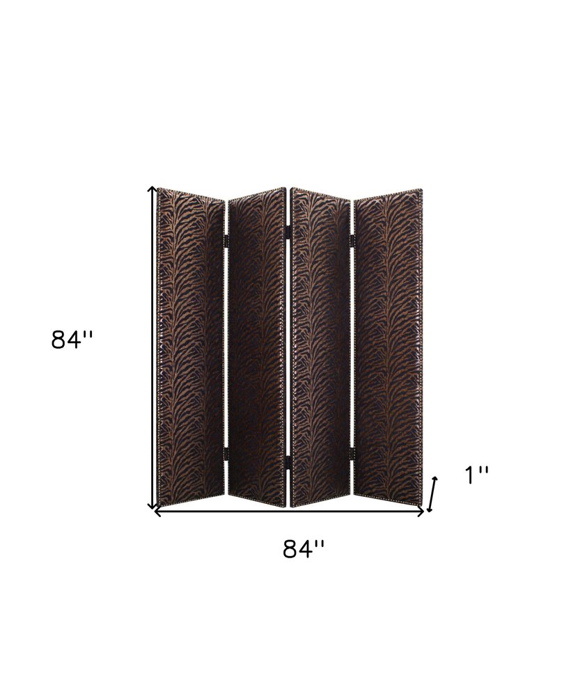 84 X 84 Bronze Wood & Fabric Screen