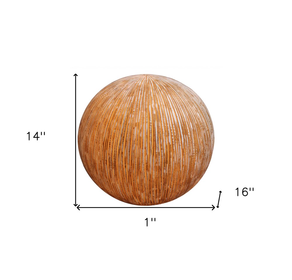 Lámpara de exterior con acabado acanalado de arenisca de 1 x 16 x 14 - Bola