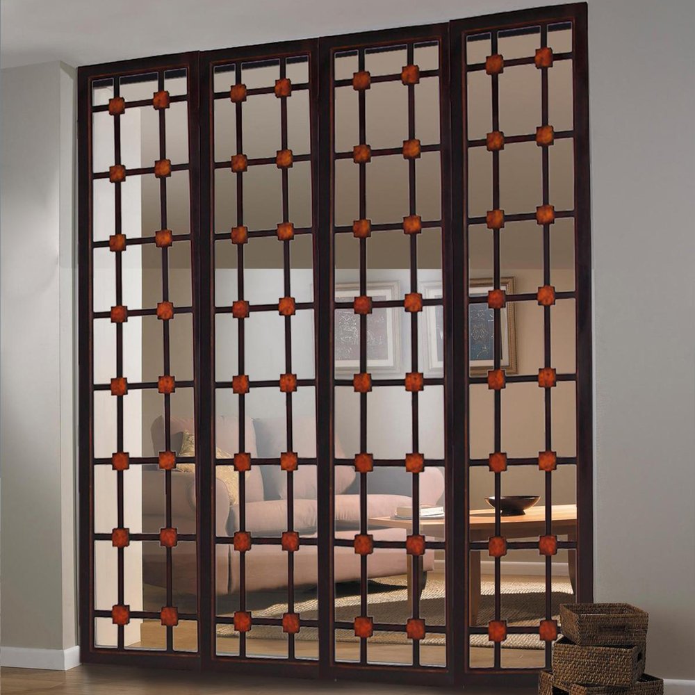 84" X 84" Brown Woood Screen