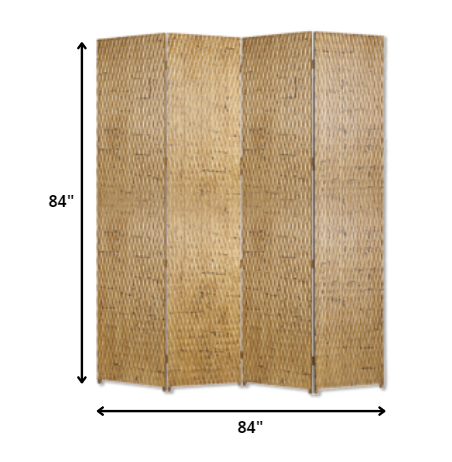 84" X 84" Gold Wood Screen