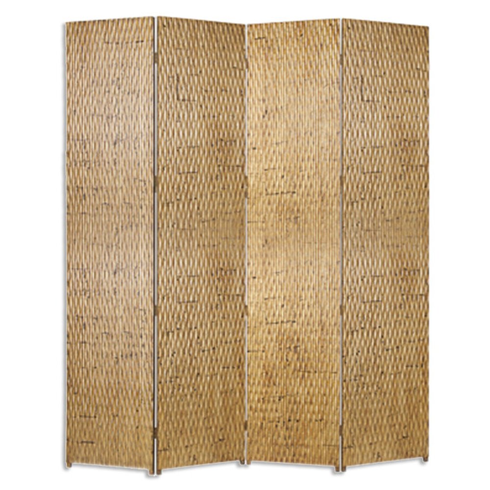 84" X 84" Gold Wood Screen