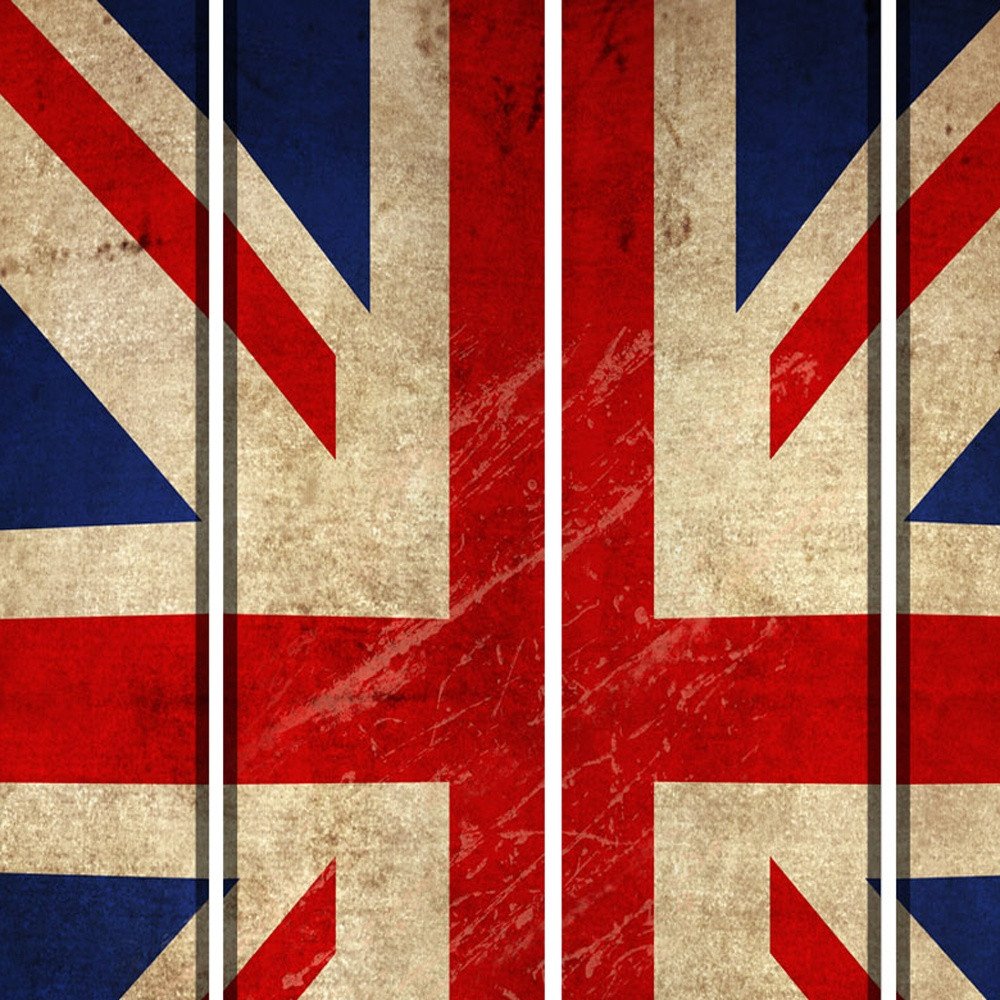 84 X 84 Multi Color Wood Canvas Union Jack Screen