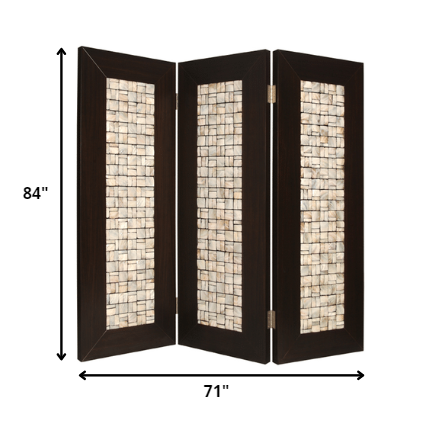 71" X 84" Brown Wood Screen