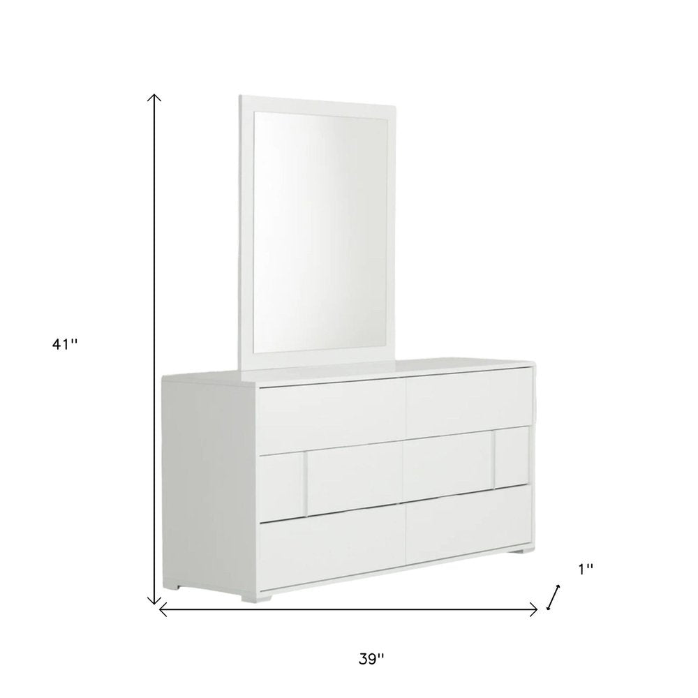 41" White Mounted Dresser Mirror
