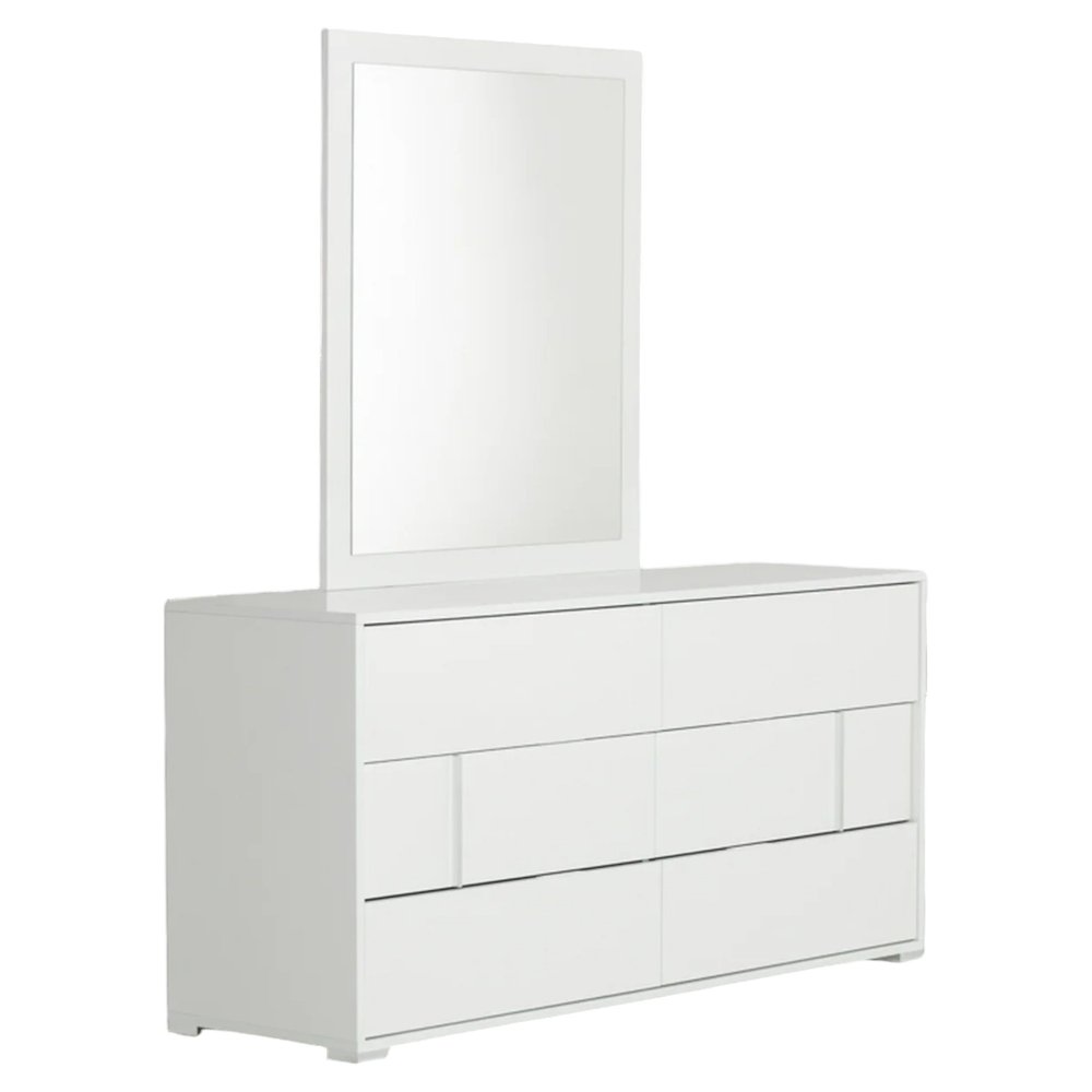41" White Mounted Dresser Mirror