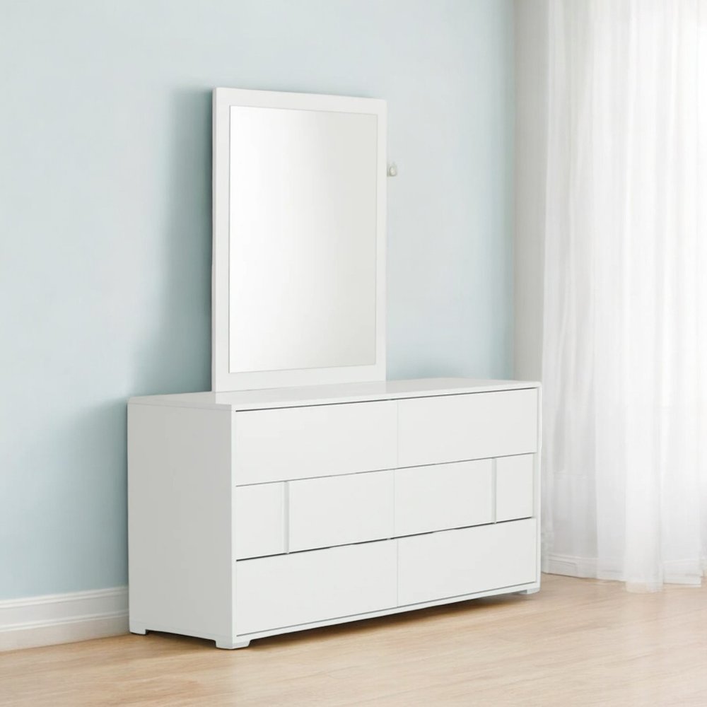 41" White Mounted Dresser Mirror