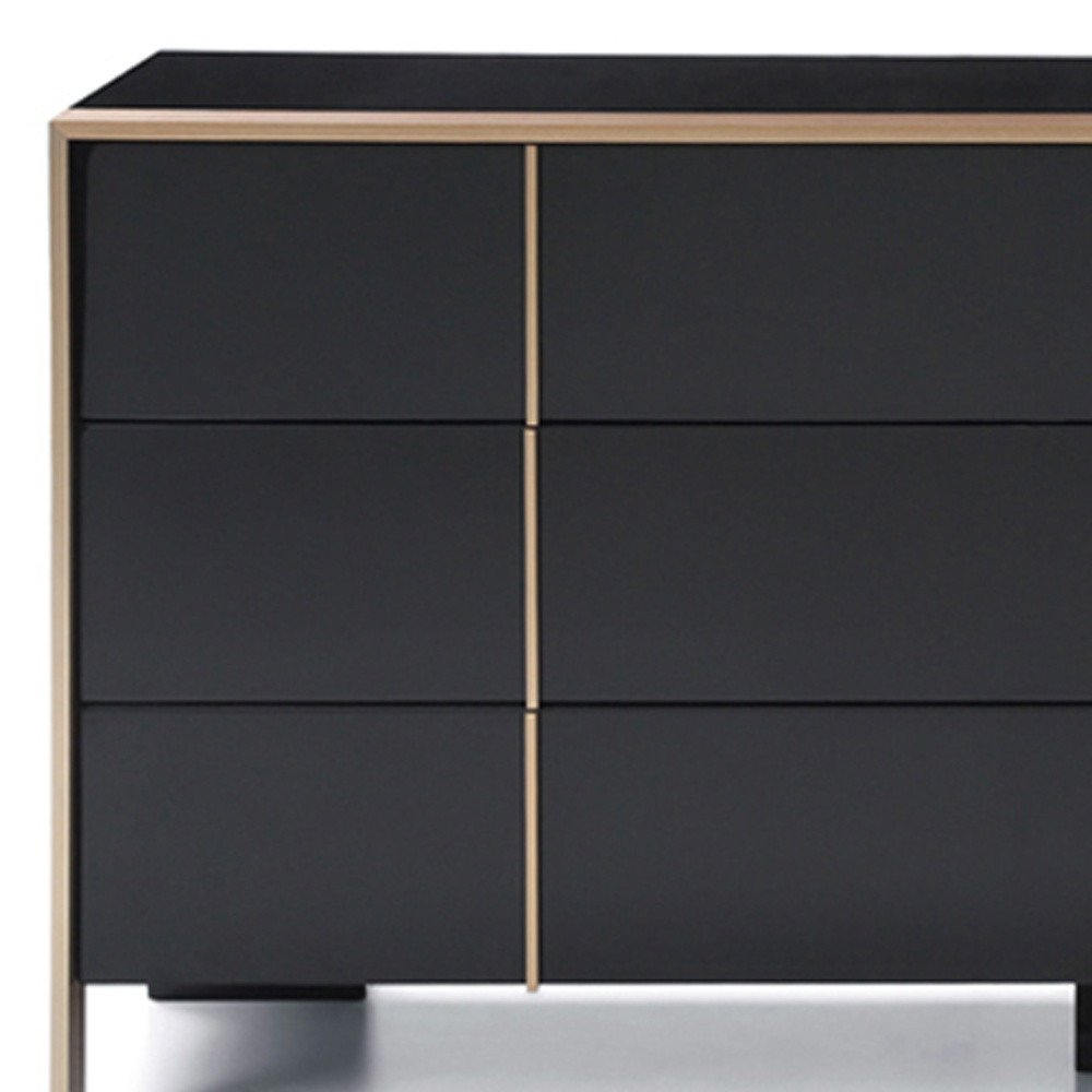 Cómoda de 29" en bronce cepillado y negro