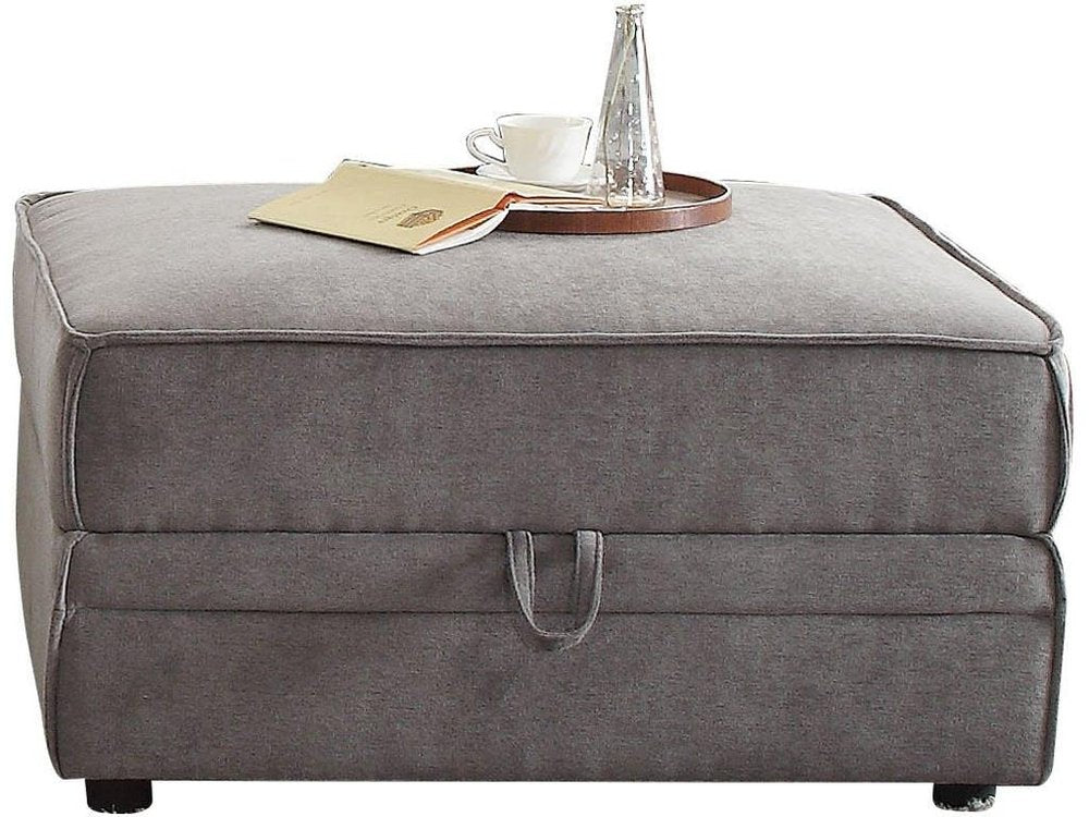 30" Gray Velvet Storage