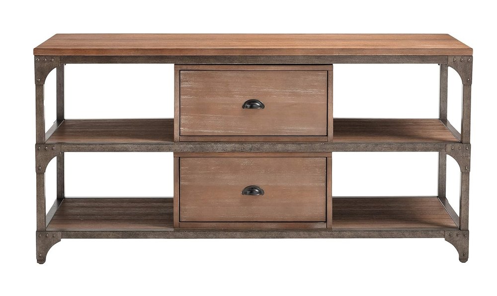 60" Enclosed and Open Storage TV Stand
