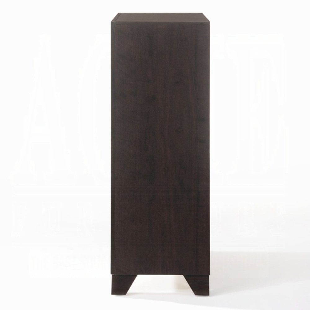 Cómoda de cinco cajones de madera maciza color espresso de 31"