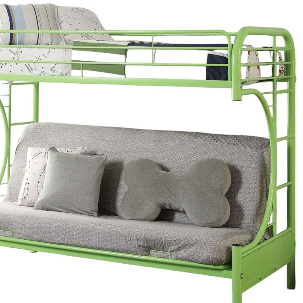 Litera de tubo de metal plateado de 78" x 41" x 65" (dos camas individuales sobre una cama matrimonial)