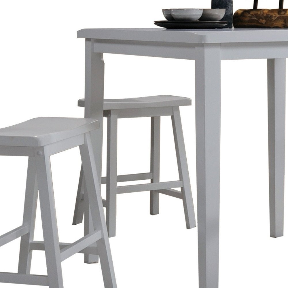 Juego de 5 piezas de madera de caucho blanca para mostrador de 91 x 91 x 91 cm