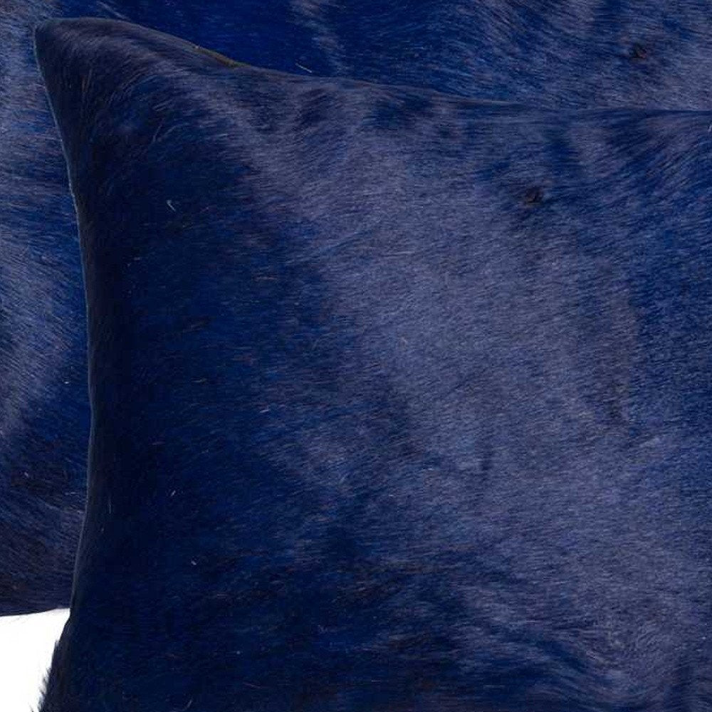 Set of Two 12" X 20" Gray Cowhide Throw Pillow