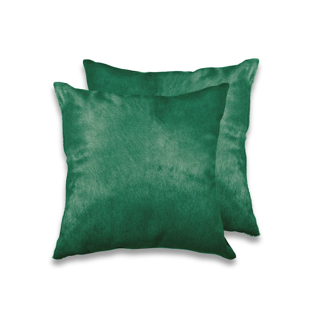 Set of Two Silver and Gray Cowhide Throw Pillow