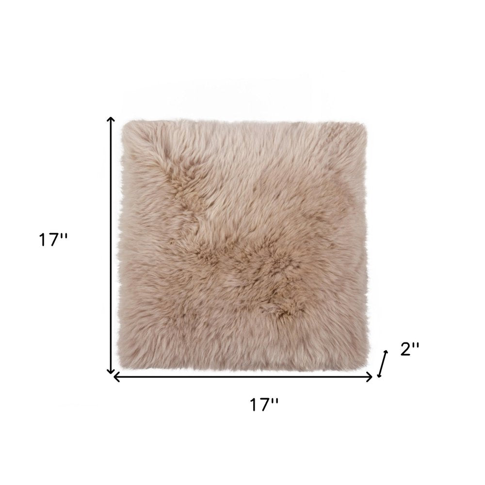 17" X 17" Gray Genuine Sheepskin Chair Pad