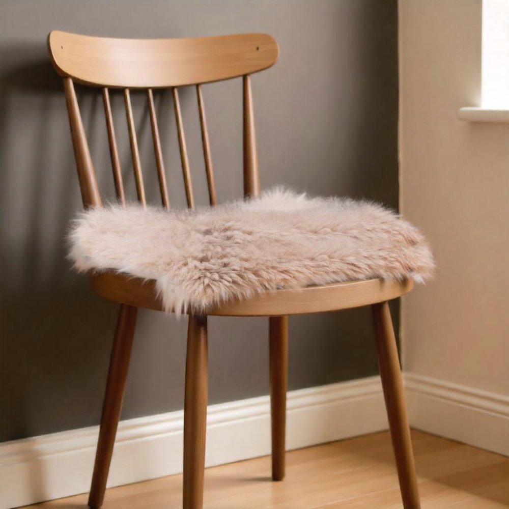 17" X 17" Gray Genuine Sheepskin Chair Pad