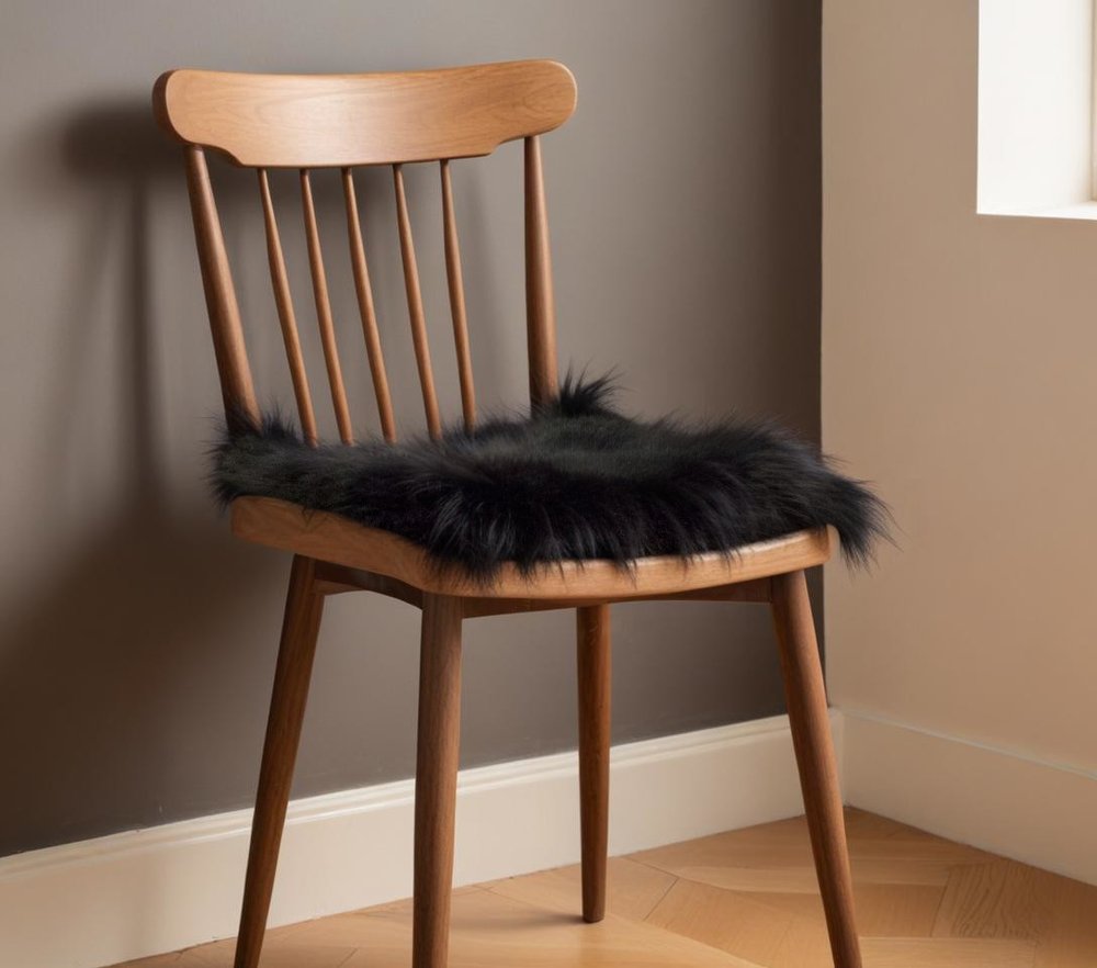 17" X 17" Gray Genuine Sheepskin Chair Pad