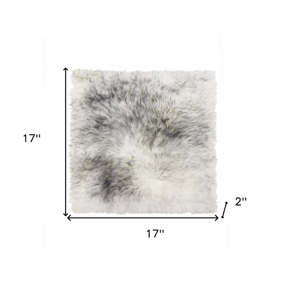 17" X 17" Gray Genuine Sheepskin Chair Pad