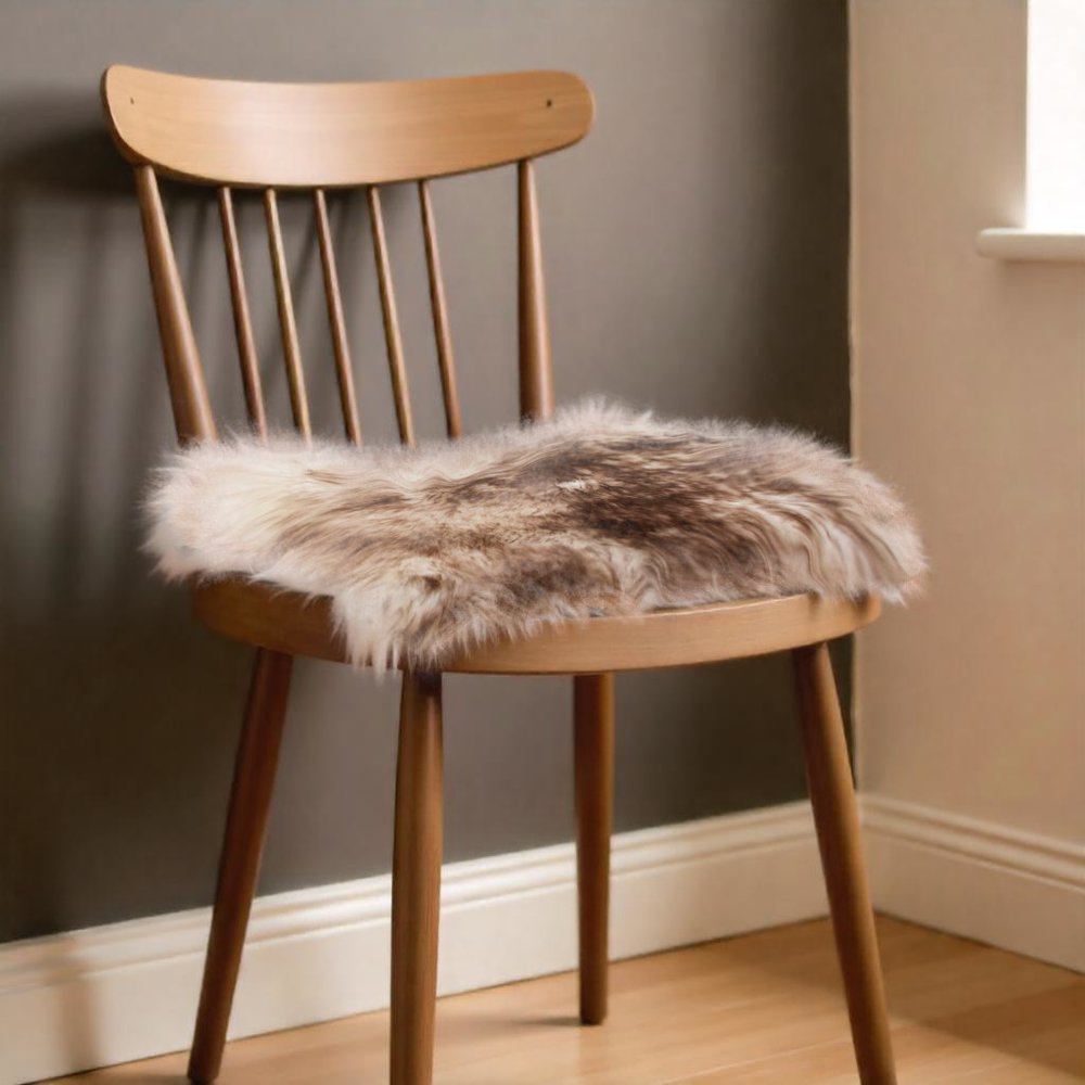 17" X 17" Gray Genuine Sheepskin Chair Pad