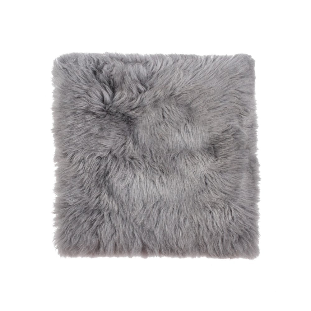 17" X 17" Gray Genuine Sheepskin Chair Pad