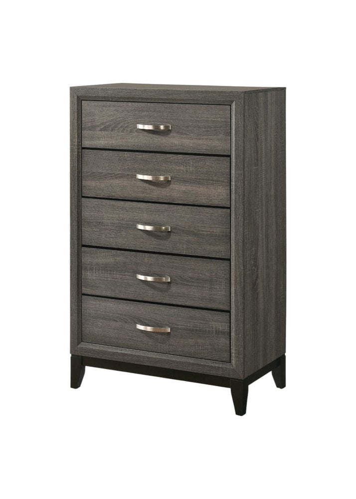 Cómoda doble gris de seis cajones de 58"