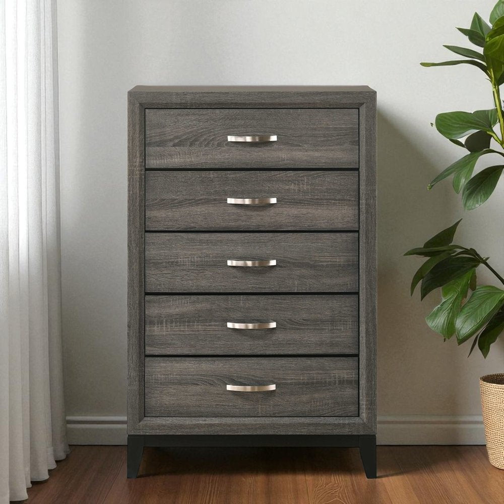 Cómoda doble gris de seis cajones de 58"