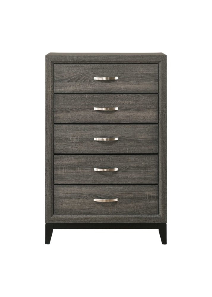 Cómoda doble gris de seis cajones de 58"