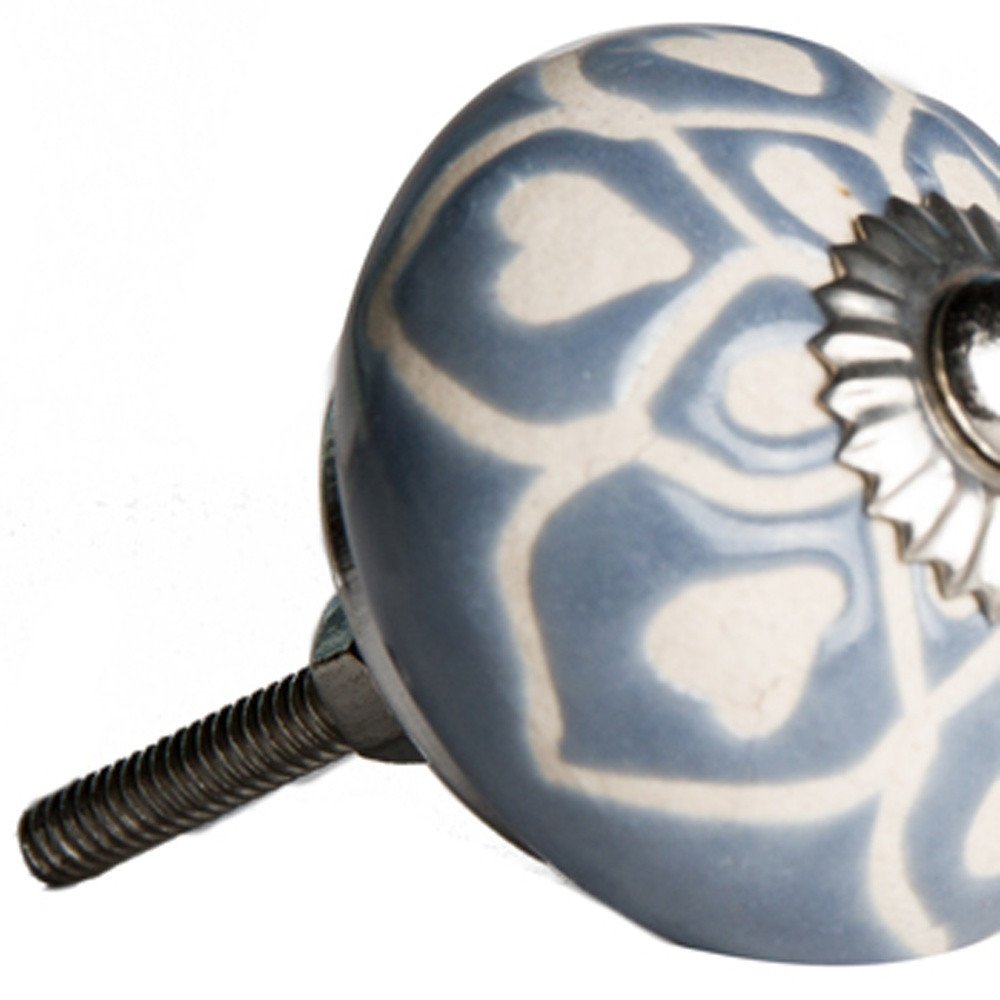 1.5" X 1.5" X 1.5" Hues Of White Navy And Silver Knobs 8 Pack