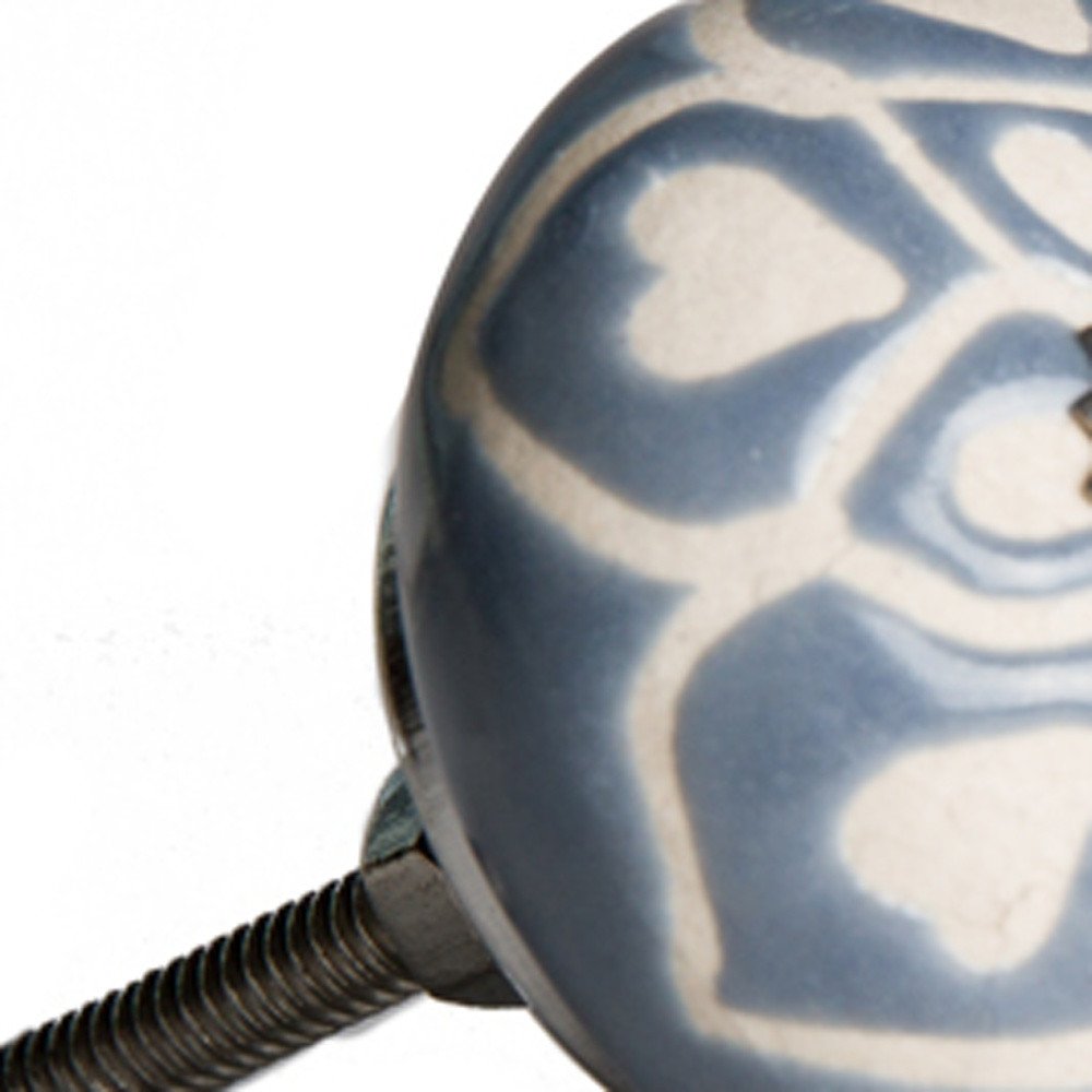 1.5" X 1.5" X 1.5" Hues Of White Navy And Silver Knobs 8 Pack