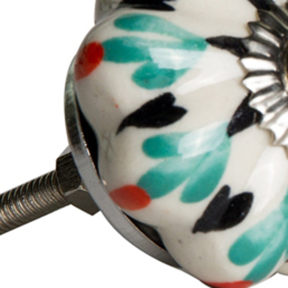 1.5" X 1.5" X 1.5" Hues Of White Navy And Silver Knobs 8 Pack