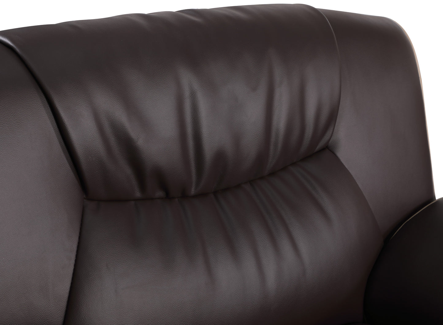 47" Brown And Silver Leather Match Club Chair
