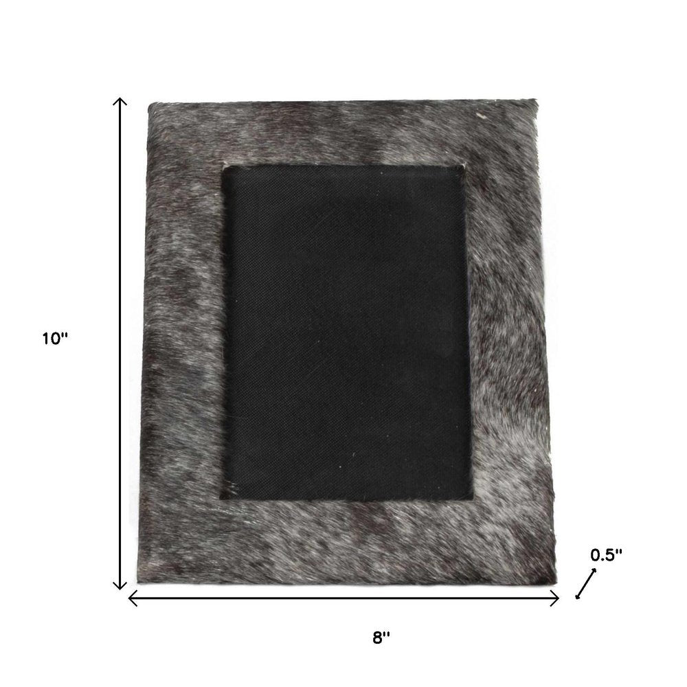 5" x 7" Gray Cowhide Hanging & Tabletop Picture Frame with Mat