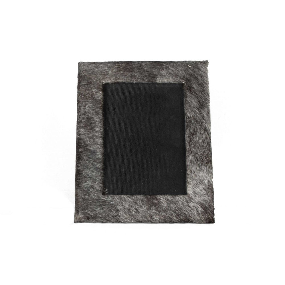 5" x 7" Gray Cowhide Hanging & Tabletop Picture Frame with Mat