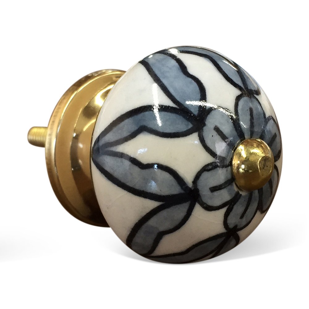 1.5" X 1.5" X 1.5" White Blue And Black Knobs 12 Pack