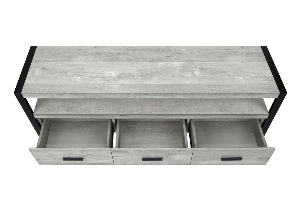 59" Brown and Black Cabinet Enclosed Storage TV Stand