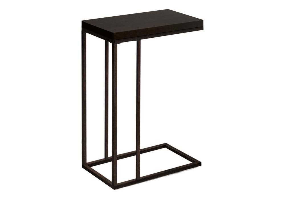 18.25" X 10.25" X 25.25" Cappuccino Particle Board Metal Accent Table