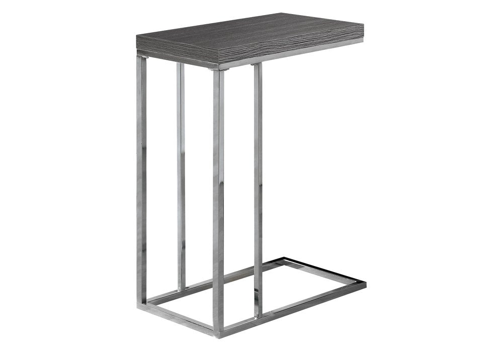 18.25" X 10.25" X 25.25" Cappuccino Particle Board Metal Accent Table