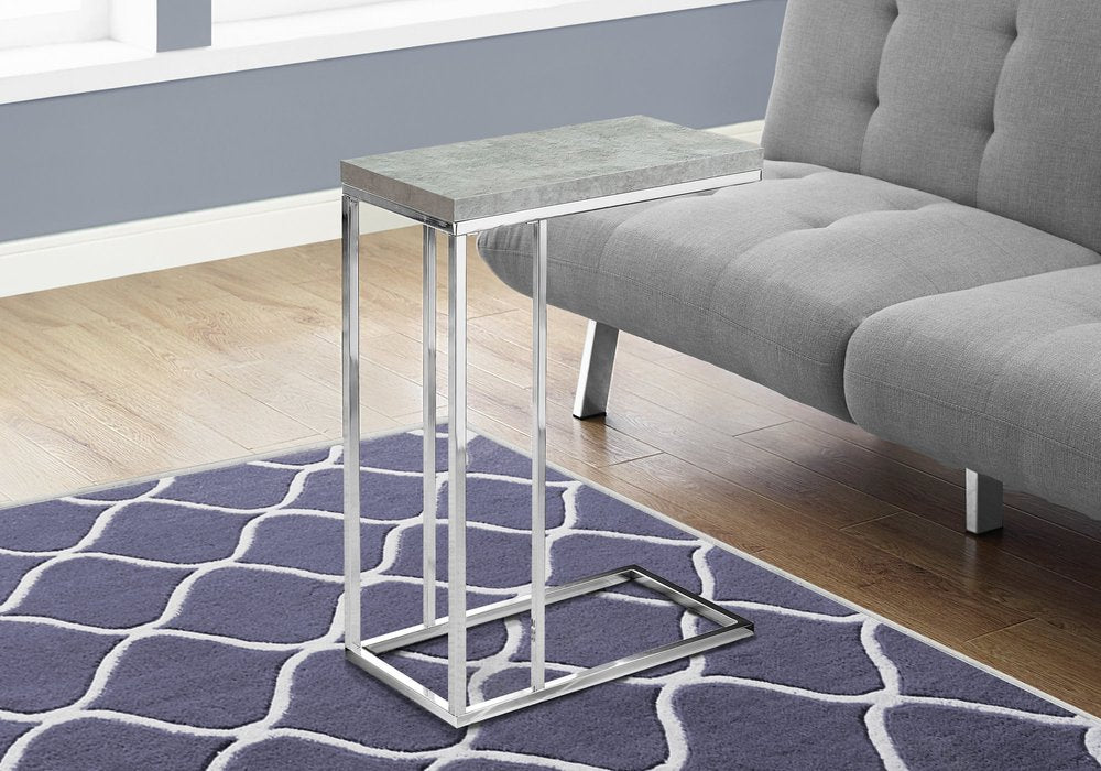 18.25" X 10.25" X 25.25" Cappuccino Particle Board Metal Accent Table