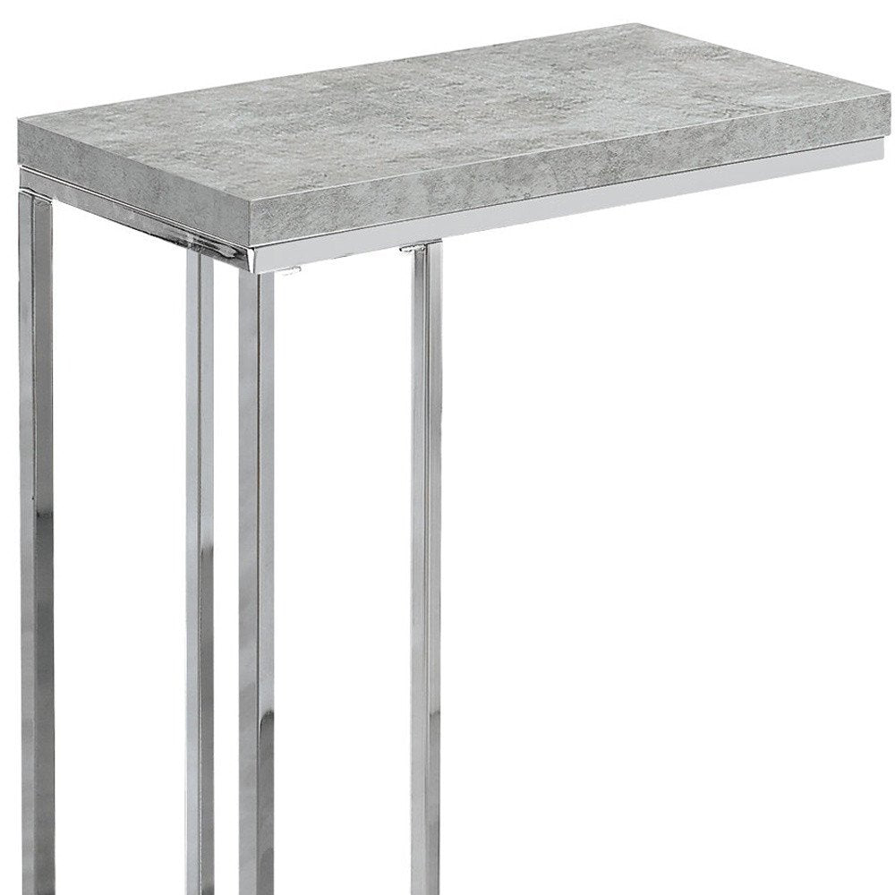 18.25" X 10.25" X 25.25" Cappuccino Particle Board Metal Accent Table