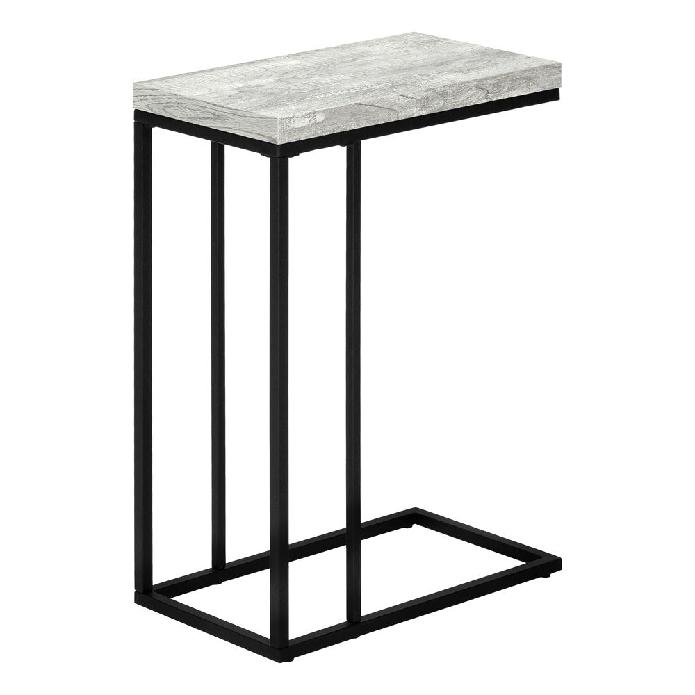 18.25" X 10.25" X 25.25" Cappuccino Particle Board Metal Accent Table