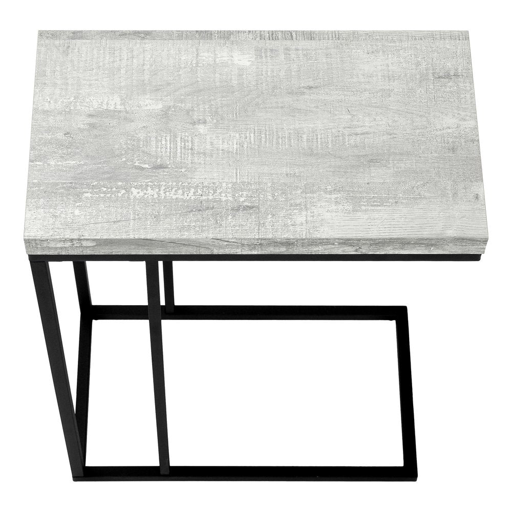 18.25" X 10.25" X 25.25" Cappuccino Particle Board Metal  Accent Table